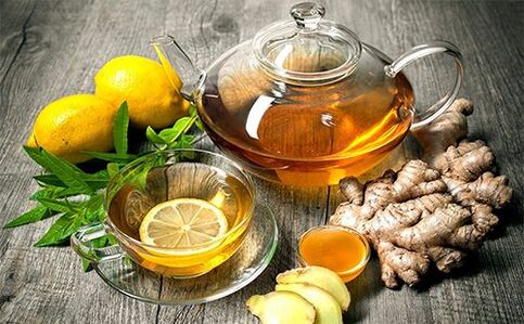Lemon tea and ginger